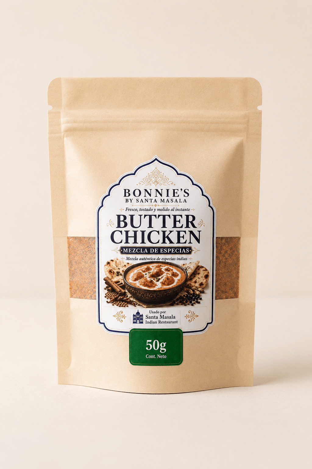 Presentación 50g de Butter Chicken Mix