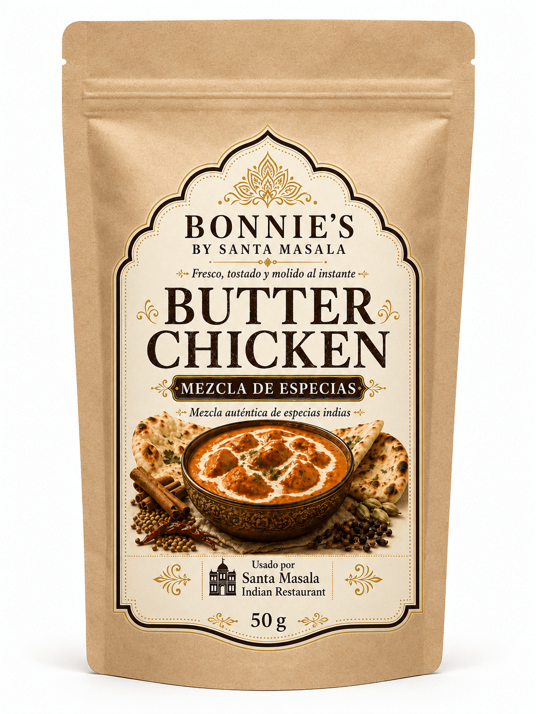Presentación 50g de Butter Chicken Mix